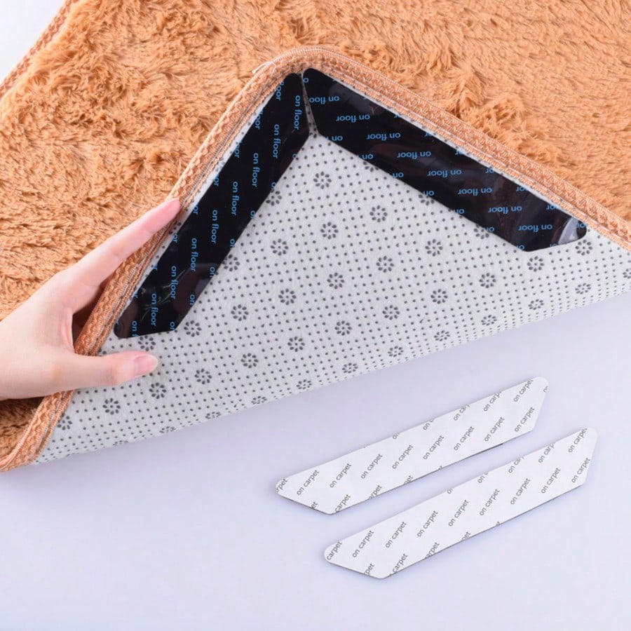 1/5/6pcs Non-Slip Carpet Tape, Anti-Slip Carpet Pad, Washable Carpet Gripper, Removable Carpet Tape, Double-Sided Adhesive Carpet Gripper, Keeps Edges Flat, Prevents Shifting And Curling, Suitable For