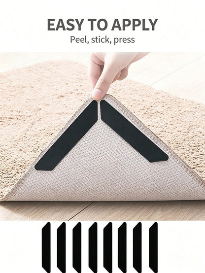 1/5/6pcs Non-Slip Carpet Tape, Anti-Slip Carpet Pad, Washable Carpet Gripper, Removable Carpet Tape, Double-Sided Adhesive Carpet Gripper, Keeps Edges Flat, Prevents Shifting And Curling, Suitable For