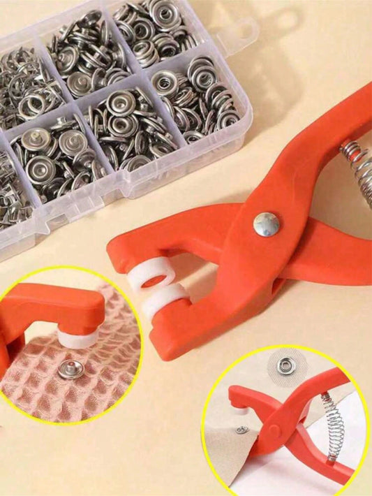 1/50/100/200pcs Set With Buttons And Installation Tools, For Invisible Snap Fasteners, Hidden Clothing Snap Buttons, Multi-Purpose Fasteners