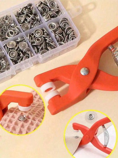 1/50/100/200pcs Set With Buttons And Installation Tools, For Invisible Snap Fasteners, Hidden Clothing Snap Buttons, Multi-Purpose Fasteners
