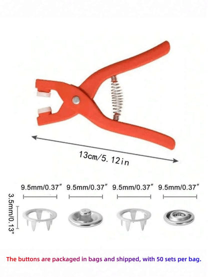 1/50/100/200pcs Set With Buttons And Installation Tools, For Invisible Snap Fasteners, Hidden Clothing Snap Buttons, Multi-Purpose Fasteners