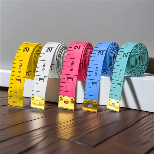 1/5PCS Soft Tape Measure, 60in Double Scale Ruler Measuring Tape Fabric Sewing Ruler For Body Measurement Weight Loss Cloth Knitting Craft(White,Rose Red,Yellow,Blue,Green