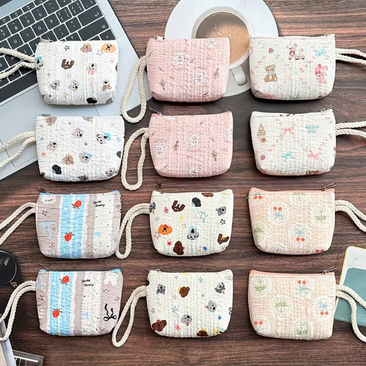 1/6/12pcs Cute Cartoon Wrist Strap Coin Purse, Fashion Accessory, Multi-Functional Handheld Small Wallet Key Pouch, Versatile Gift Bag Coin Pouch Wrist Bag Creative Girl Mini Storage Bag