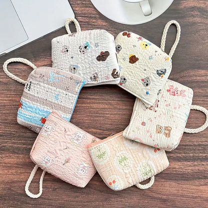 1/6/12pcs Cute Cartoon Wrist Strap Coin Purse, Fashion Accessory, Multi-Functional Handheld Small Wallet Key Pouch, Versatile Gift Bag Coin Pouch Wrist Bag Creative Girl Mini Storage Bag