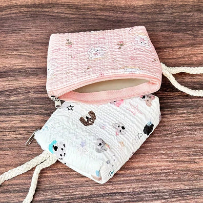 1/6/12pcs Cute Cartoon Wrist Strap Coin Purse, Fashion Accessory, Multi-Functional Handheld Small Wallet Key Pouch, Versatile Gift Bag Coin Pouch Wrist Bag Creative Girl Mini Storage Bag