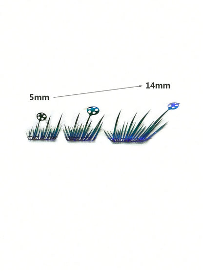1 Box 6-Row 36pcs Segmented False Eyelashes, Exaggerated Colorful Stage Performance COSPLAY Football Theme Eyelashes, Football Cheerleading Support, Bar Game Watching, Festival Party, Laser Gradient S