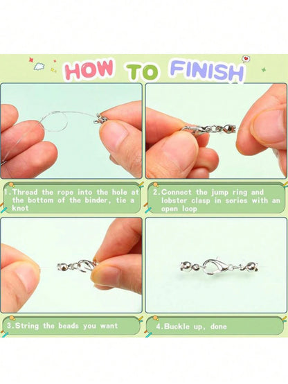 1 Box Gold & Silver Tone Jump Rings, Lobster Clasps, Tail Chains, Positioning Beads, Optional 1 Pliers, 1 Tweezers, 1 DIY Jewelry Making Materials Jump Rings