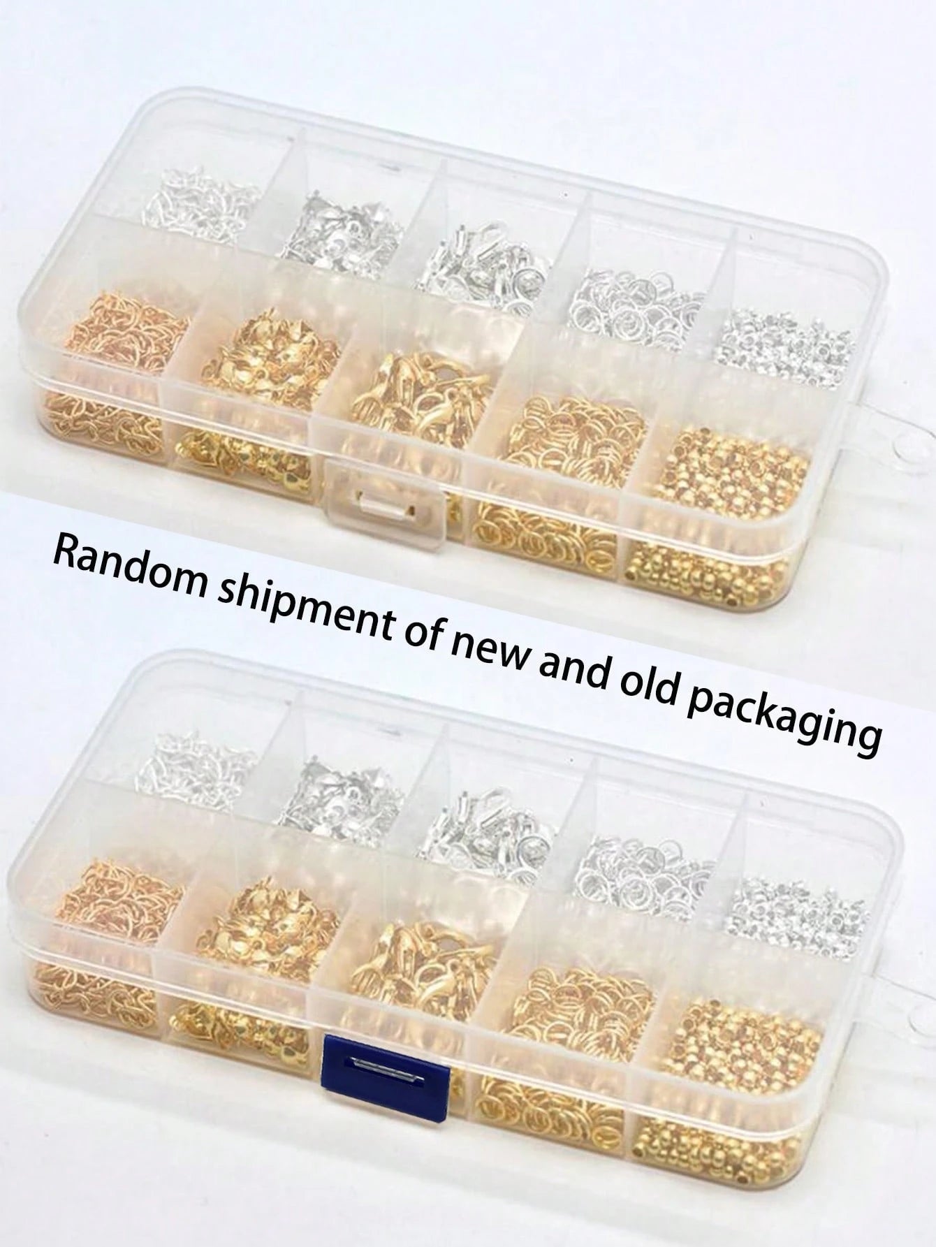 1 Box Gold & Silver Tone Jump Rings, Lobster Clasps, Tail Chains, Positioning Beads, Optional 1 Pliers, 1 Tweezers, 1 DIY Jewelry Making Materials Jump Rings