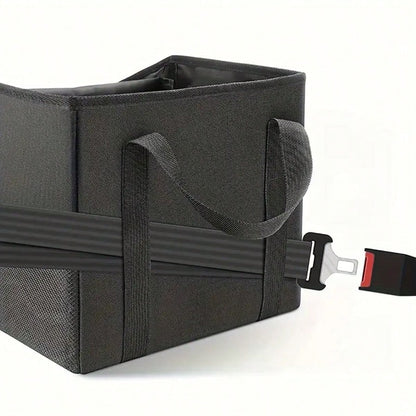 1 Car Storage Bag, Suitable For Front Seats And Floor- Durable Polyester Fabric With Multiple Compartments, Mesh Pockets, Handles, And Zippered Pockets Automatic Storage Space For Travel Essentials