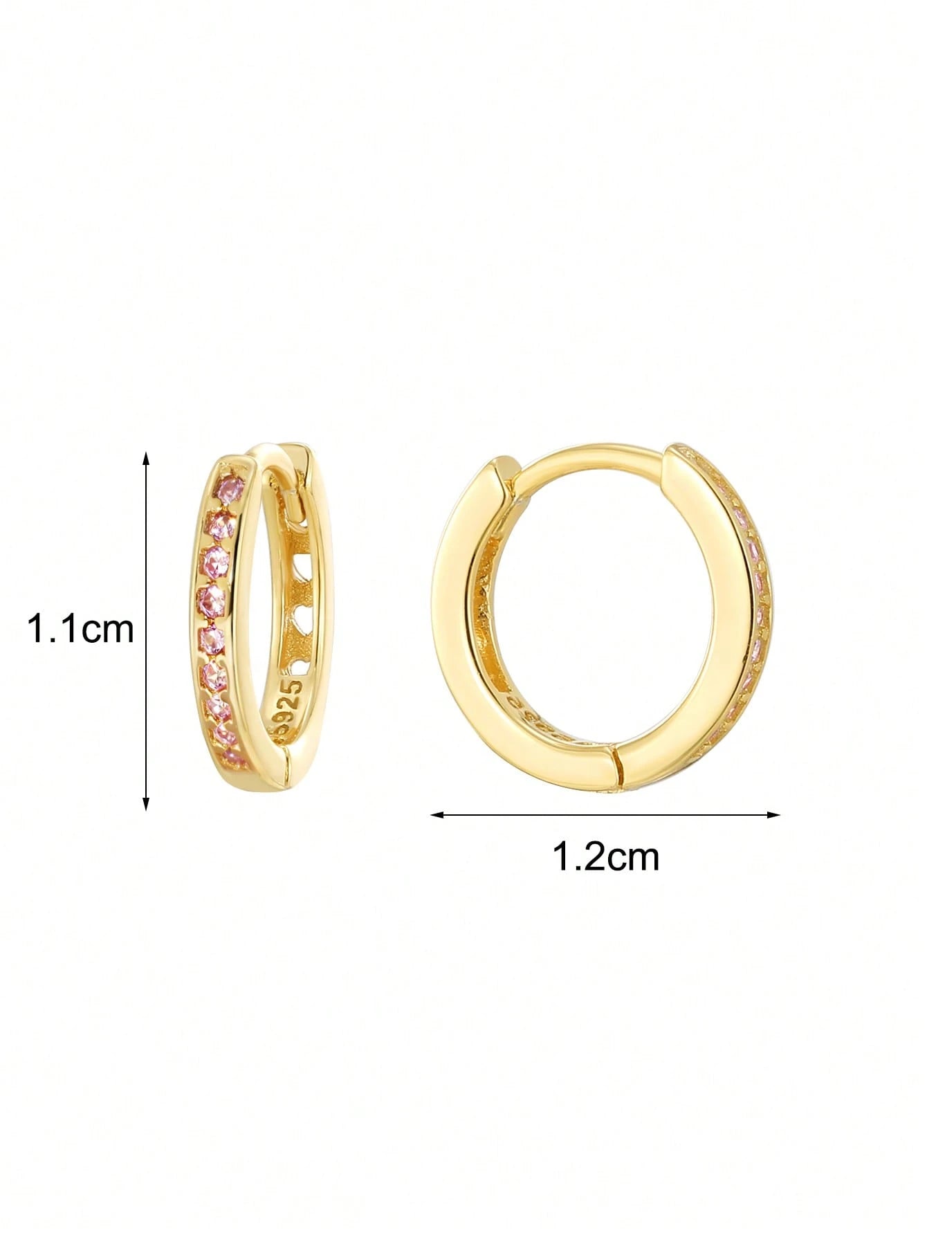 1 Pair 925 Sterling Silver Hypoallergenic Cubic Zirconia Hoop Earrings, Gift Box, Gift For Kids, Girls Earrings, Birthday Gift For Friends, Back To School Gift, Christmas Gift