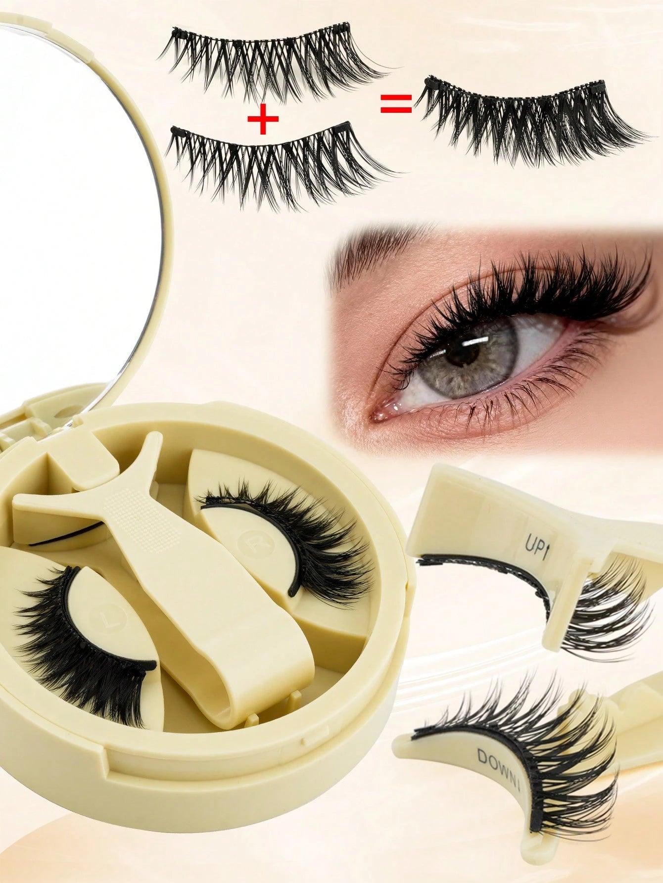 1 Pair Magnetic Eyelashes With Thick Cat Eye Design, Includes Clips, Easy To Wear And Remove Magnetic False Eyelashes, Suitable For Daily Eye Makeup For Girls