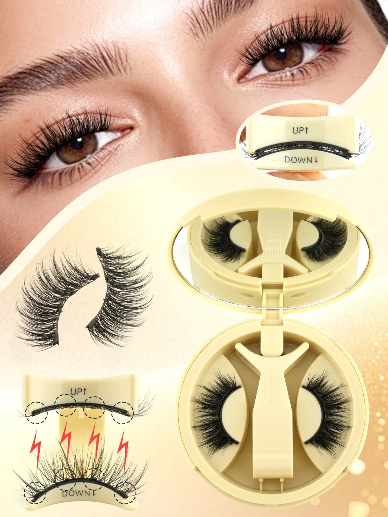 1 Pair Magnetic Eyelashes With Thick Cat Eye Design, Includes Clips, Easy To Wear And Remove Magnetic False Eyelashes, Suitable For Daily Eye Makeup For Girls