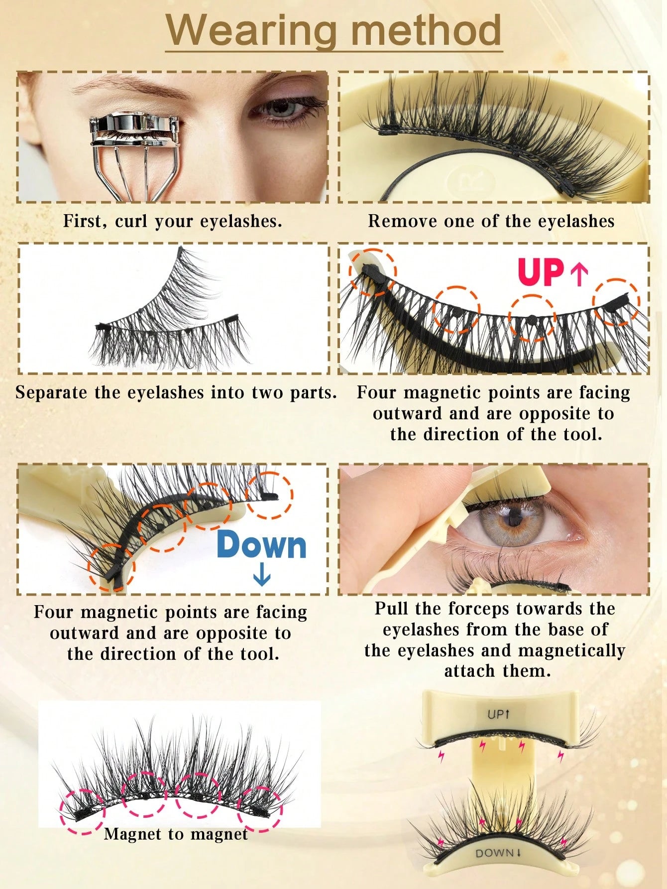 1 Pair Magnetic Eyelashes With Thick Cat Eye Design, Includes Clips, Easy To Wear And Remove Magnetic False Eyelashes, Suitable For Daily Eye Makeup For Girls