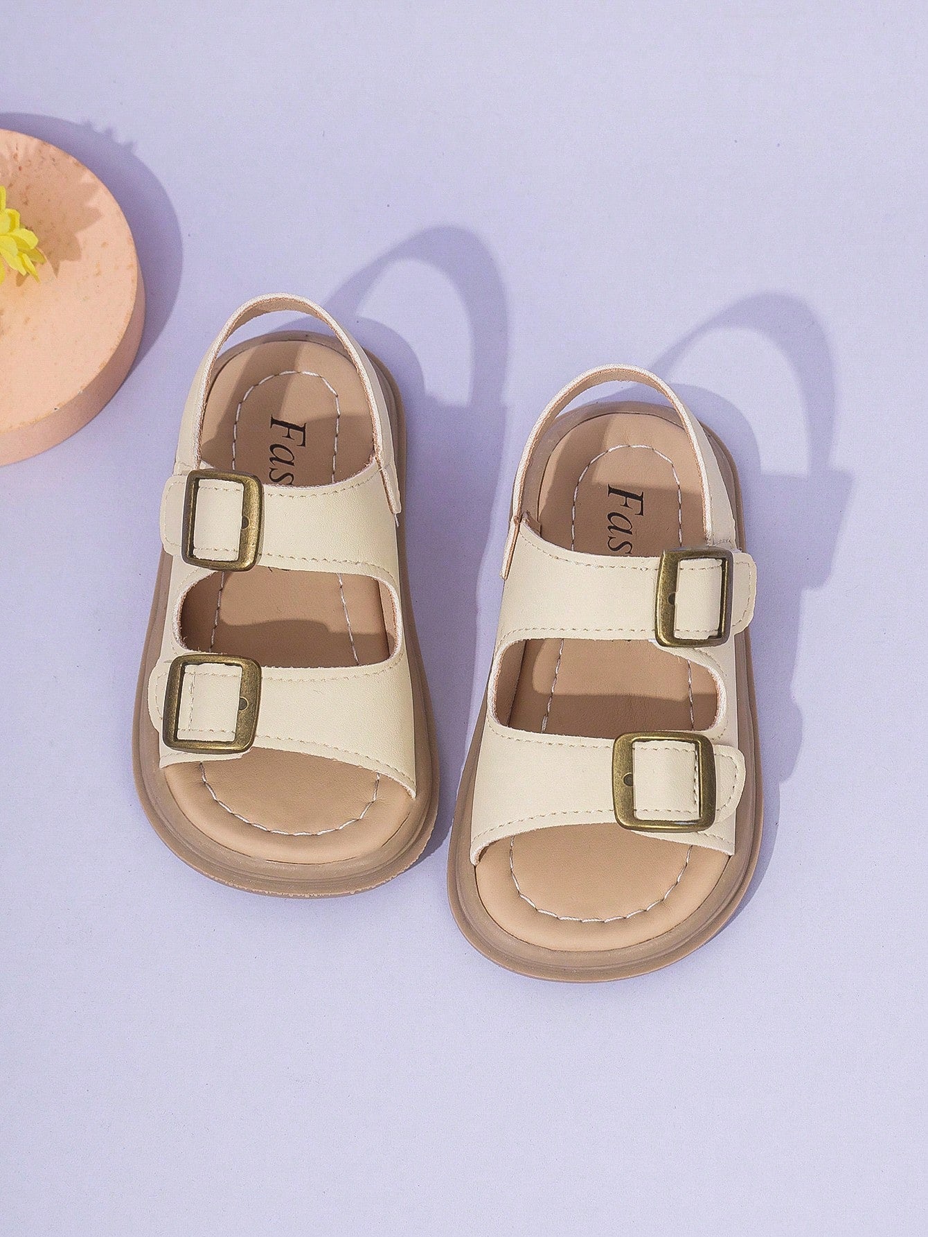 1 Pair Of Unisex Children Sandals With Double Hooks And Loops, PU Anti-Slip Sole, Open Toe, Low Cut Design And 2 Adjustable Straps With Heel For Sports And Beach, Suitable For Various Occasions In Sum