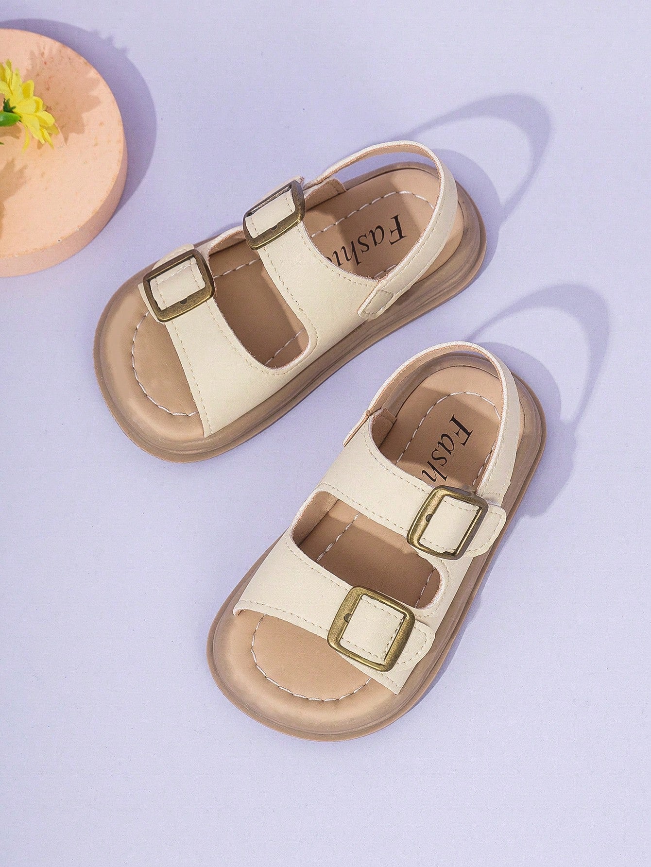 1 Pair Of Unisex Children Sandals With Double Hooks And Loops, PU Anti-Slip Sole, Open Toe, Low Cut Design And 2 Adjustable Straps With Heel For Sports And Beach, Suitable For Various Occasions In Sum