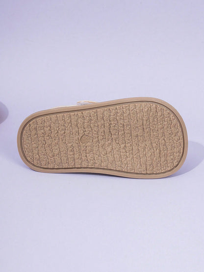 1 Pair Of Unisex Children Sandals With Double Hooks And Loops, PU Anti-Slip Sole, Open Toe, Low Cut Design And 2 Adjustable Straps With Heel For Sports And Beach, Suitable For Various Occasions In Sum