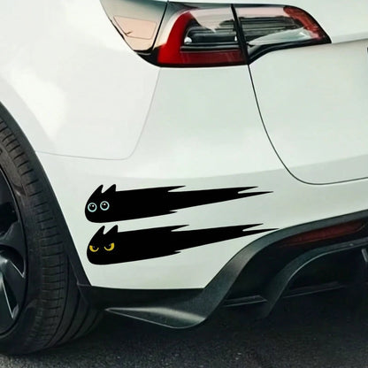 1 Pair Shadow Flying Cat Car Stickers- Fun Car Decoration, Suitable For Cars, Motorcycles, Creative Decal Accessories