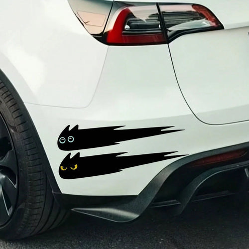 1 Pair Shadow Flying Cat Car Stickers- Fun Car Decoration, Suitable For Cars, Motorcycles, Creative Decal Accessories