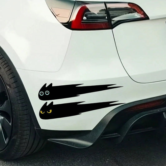 1 Pair Shadow Flying Cat Car Stickers- Fun Car Decoration, Suitable For Cars, Motorcycles, Creative Decal Accessories