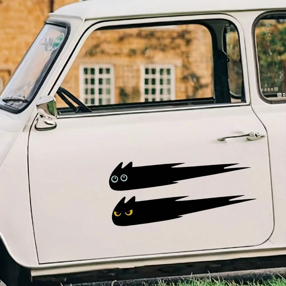1 Pair Shadow Flying Cat Car Stickers- Fun Car Decoration, Suitable For Cars, Motorcycles, Creative Decal Accessories