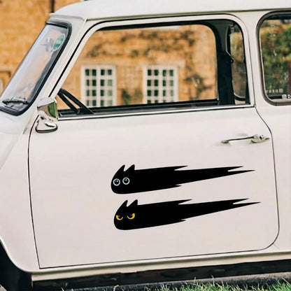 1 Pair Shadow Flying Cat Car Stickers- Fun Car Decoration, Suitable For Cars, Motorcycles, Creative Decal Accessories
