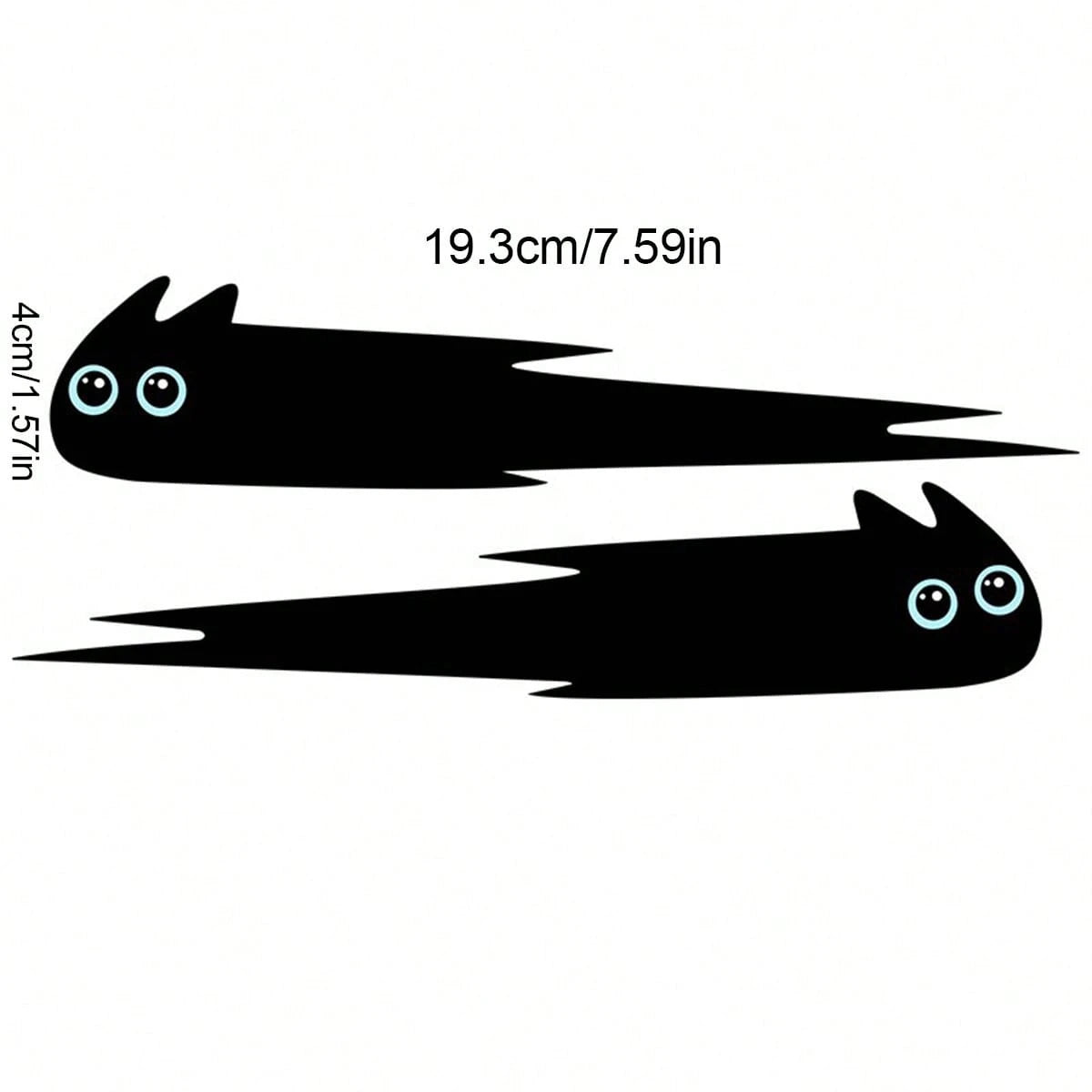 1 Pair Shadow Flying Cat Car Stickers- Fun Car Decoration, Suitable For Cars, Motorcycles, Creative Decal Accessories