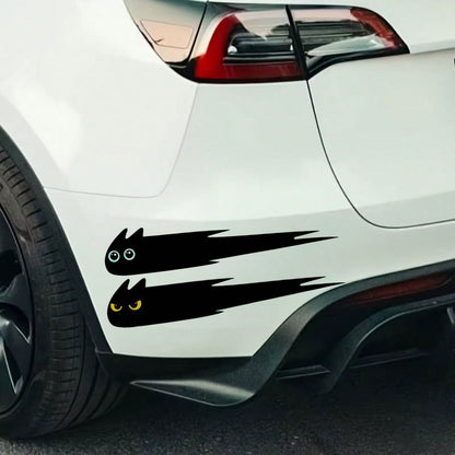 1 Pair Shadow Flying Cat Car Stickers- Fun Car Decoration, Suitable For Cars, Motorcycles, Creative Decal Accessories