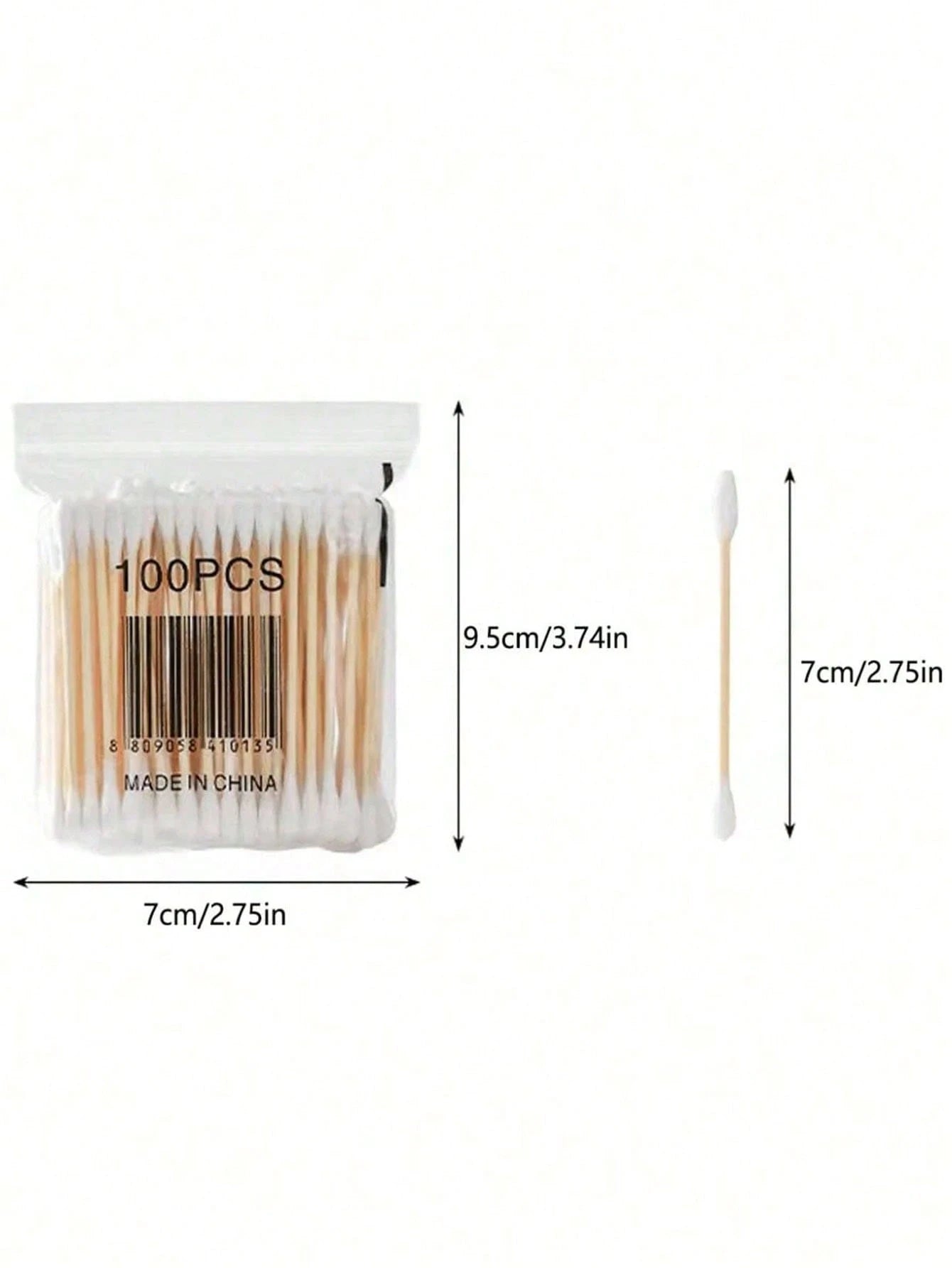 1 Pc Acrylic Qtip Holder With Bamboo Lid, Clear Small Swab Dispenser, Toothpick Storage Container, Bathroom Countertop Decorative Storage Organizer