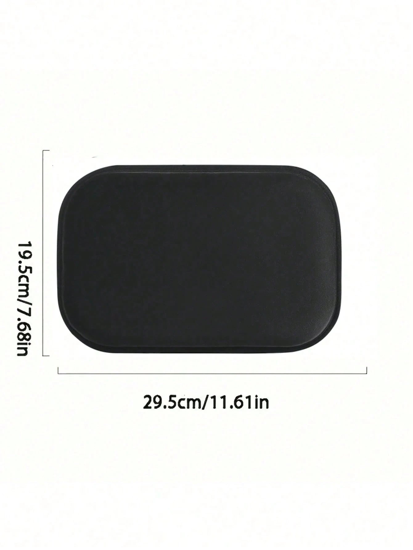 1 PC Black Thickened Fluffy Car Armrest Box Booster Mat, Center Armrest Mat, Car Armrest Cover, Armrest Box Mat