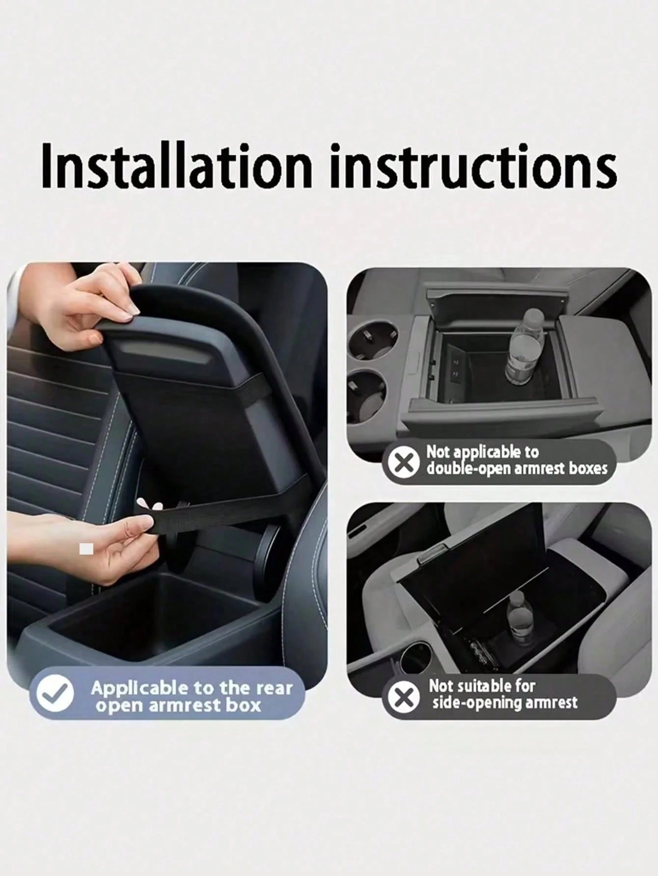 1 PC Black Thickened Fluffy Car Armrest Box Booster Mat, Center Armrest Mat, Car Armrest Cover, Armrest Box Mat