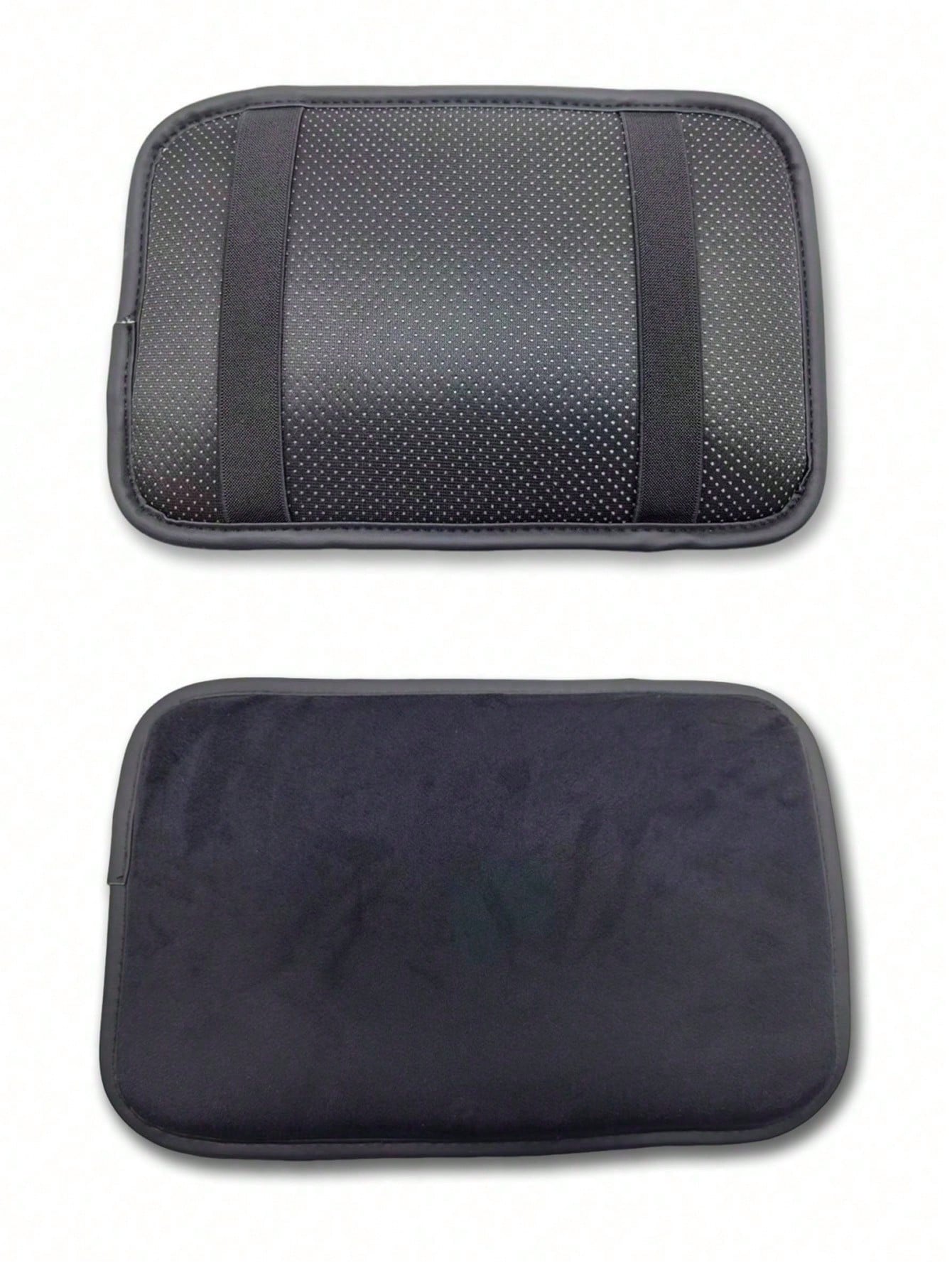 1 PC Black Thickened Fluffy Car Armrest Box Booster Mat, Center Armrest Mat, Car Armrest Cover, Armrest Box Mat