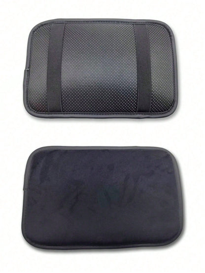 1 PC Black Thickened Fluffy Car Armrest Box Booster Mat, Center Armrest Mat, Car Armrest Cover, Armrest Box Mat