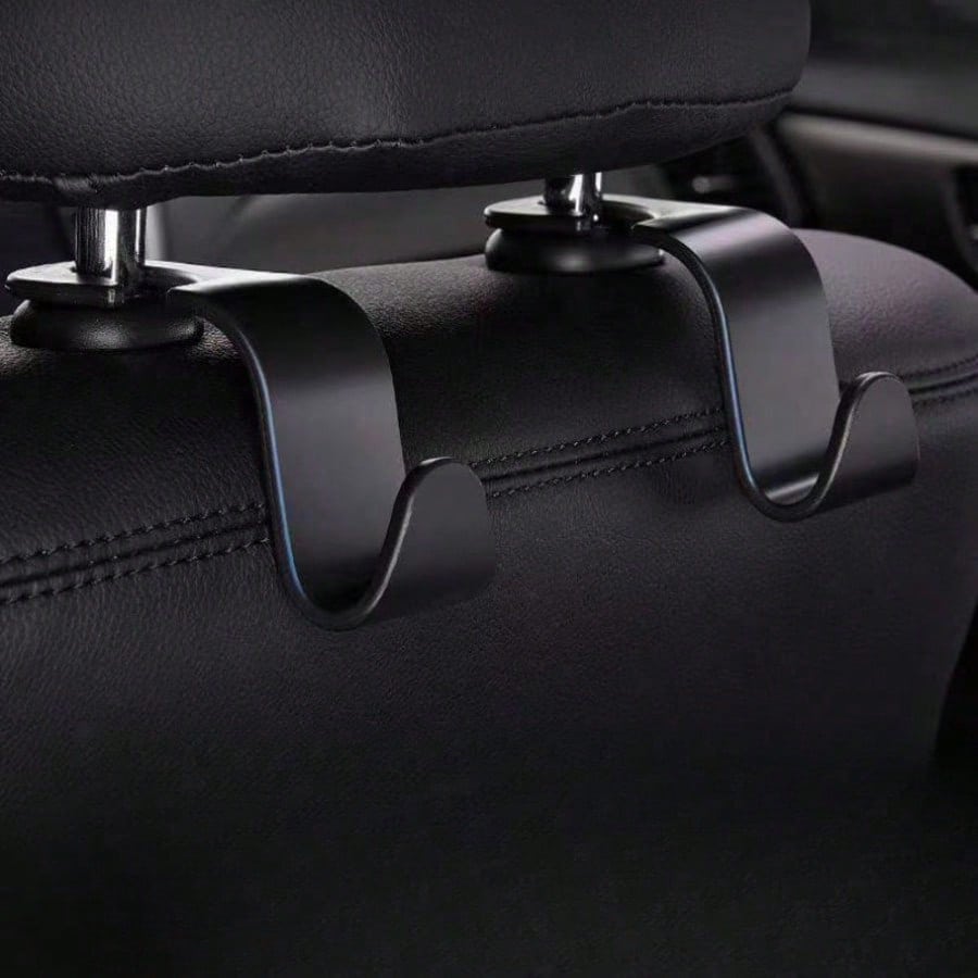 1 Pc Car Trash Can + 1 Roll (15 Sheets) Trash Bags + 2 Pcs Car Hooks, Mini Car Trash Can, Garbage Can Organizer Box, Suitable For Front/Rear Seats- Car, Office, Home Accessories. Mini Car Trash Can