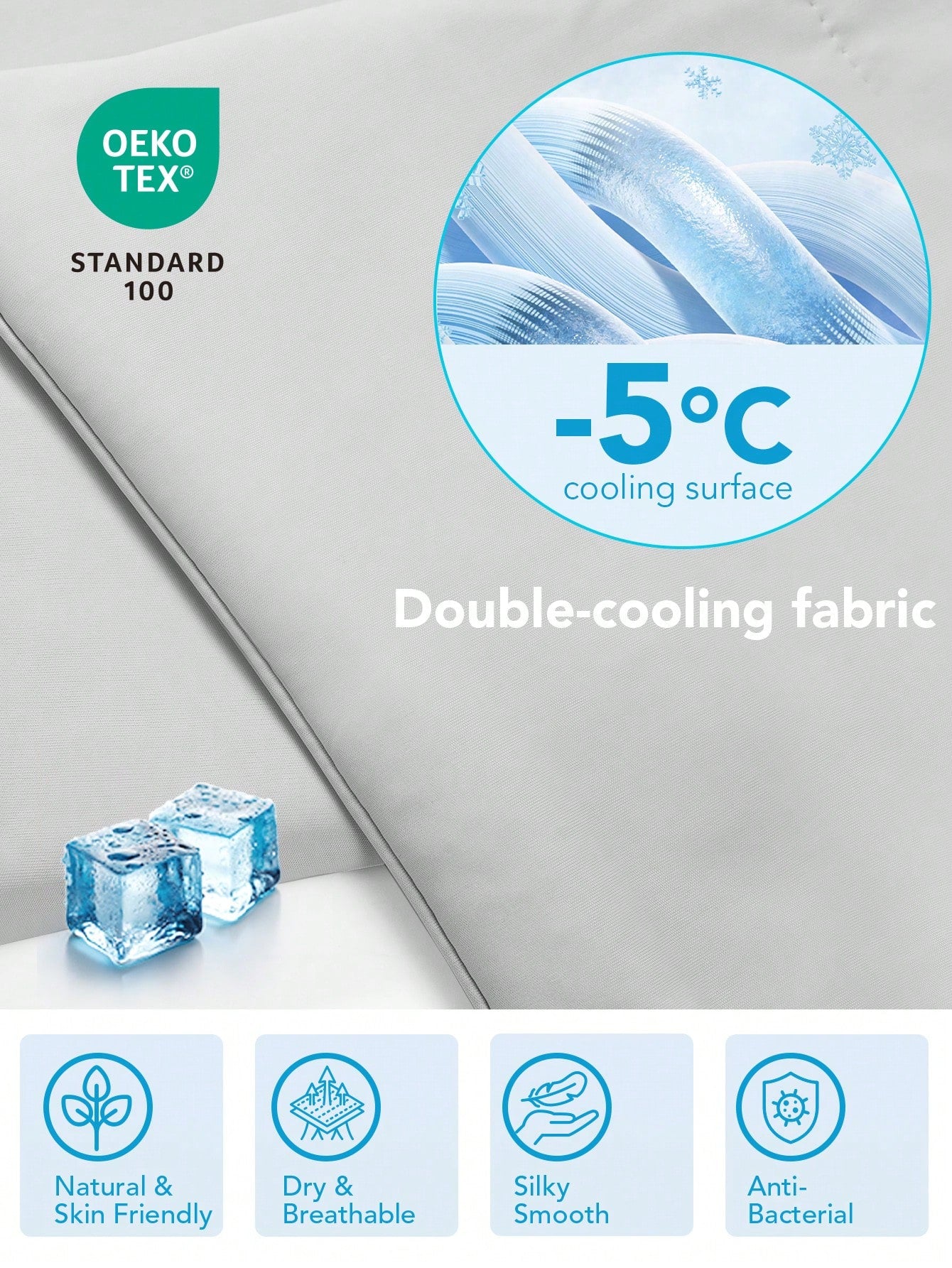 1 Pc Deconovo Cooling Comforter- Summer Ice Blanket With Cold Touch Fabric, Double-Sided Cooling For Hot Sleepers & Dorms! Soft, Lightweight & Machine Washable- No More Night Sweats