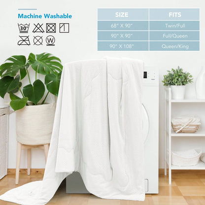 1 PC PCM Tech Cooling Comforter For Hot Sleepers & Night Sweats- Silky Soft Queen Size Summer Blanket| Temperature-Regulating & Moisture-Wicking| Hypoallergenic & Machine Washable (Twin/Queen/King)
