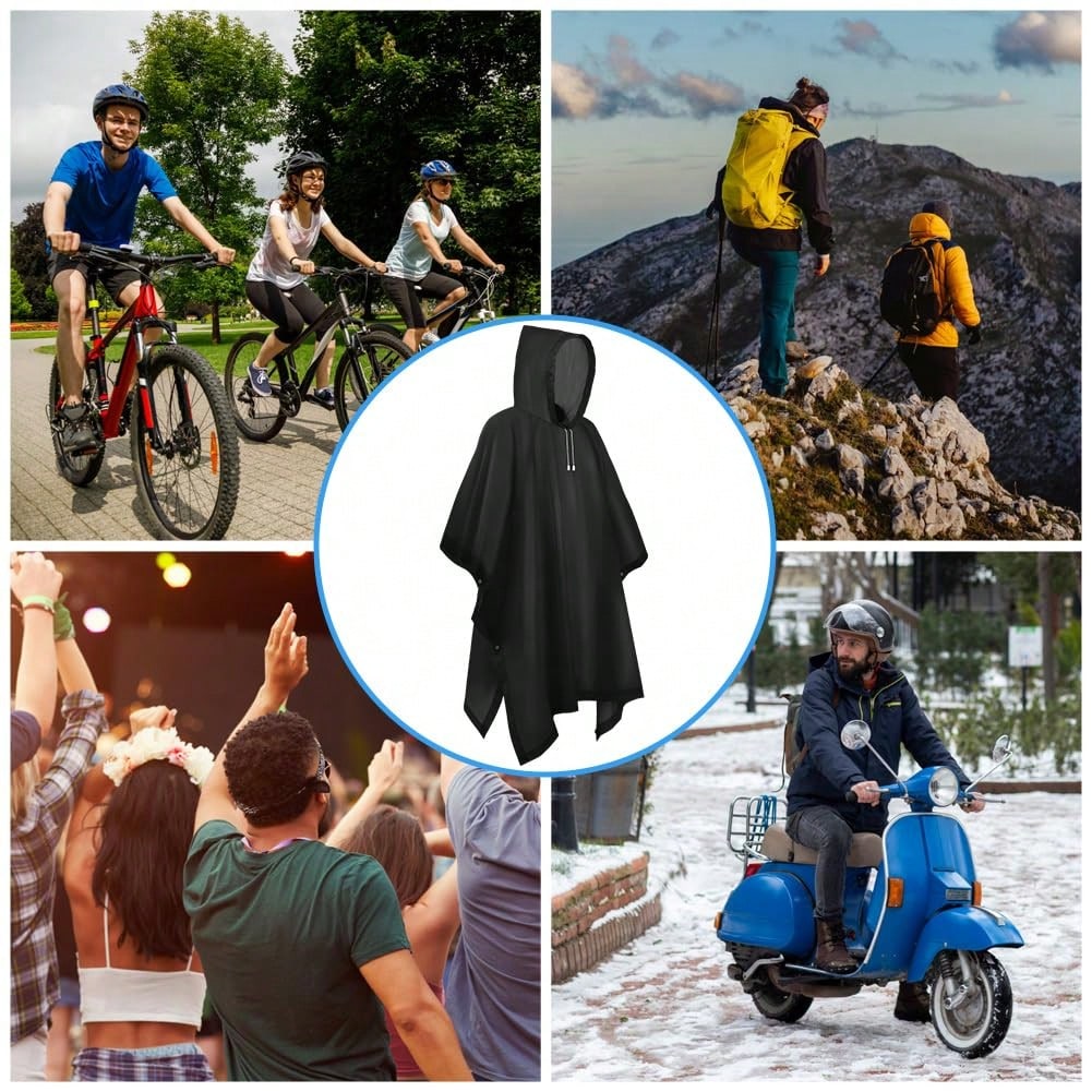 1 Pc Waterproof Raincoat, Waterproof Rain Poncho, Reusable Rain Poncho Pack With Hood, Lightweight And Waterproof Poncho, For Travel And Outdoors, For Men And Women