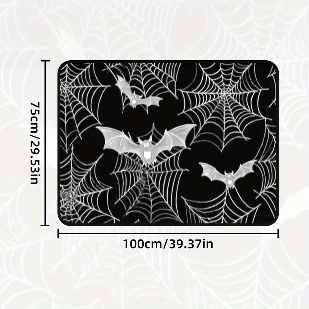 1-Piece Gothic Spider Web Bat Pattern Car Trunk Mat- Durable, All-Weather Universal Fit, Suitable For SUVs, Trucks, Sedans, Crossovers- Easy To Clean