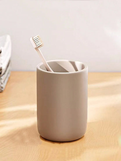 1 Piece Of Household Plastic Toothbrush Cup, Household Mouthwash Cup, Simple And Plain Color Wash Cup, Toothbrush And Tooth Cup, Large Capacity Wash Cup