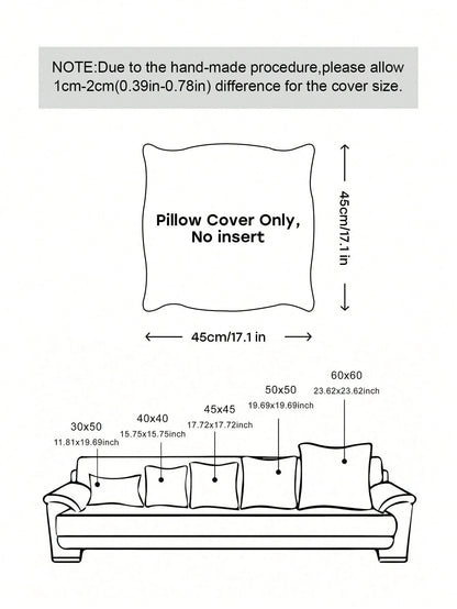 1 Piece, Pink Striped Pillow Cover, Ruffle Trim, Contrasting Colors, College Style, Pastoral Style Waist Pillowcase, Sofa Dormitory Room Decoration