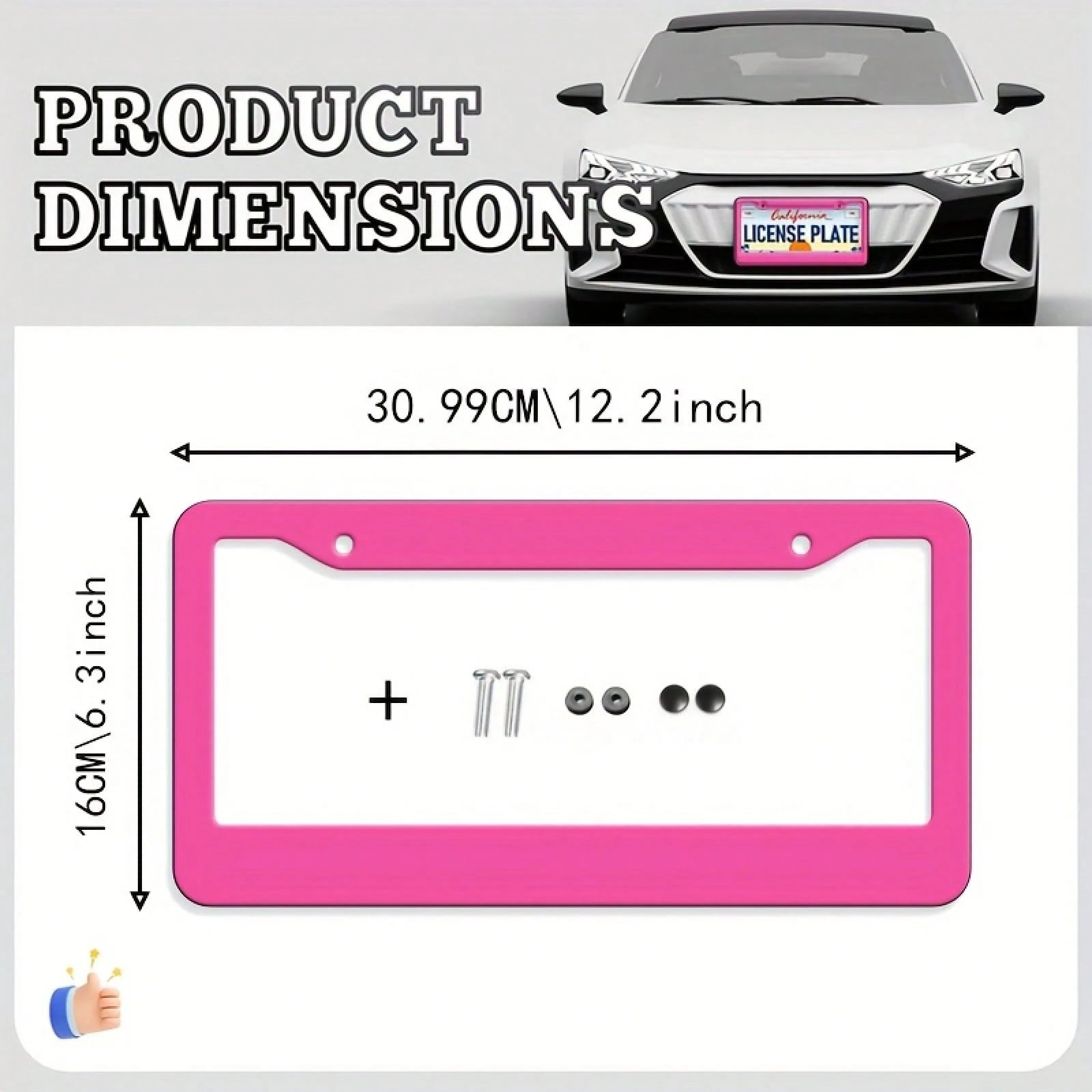1 Piece, Unisex Car License Plate Frame, Exquisite And Durable Car License Plate Frame, Suitable For The United States, Canada, Etc, Exquisite Exterior Decoration For Cars, Suitable For Most Vehicles