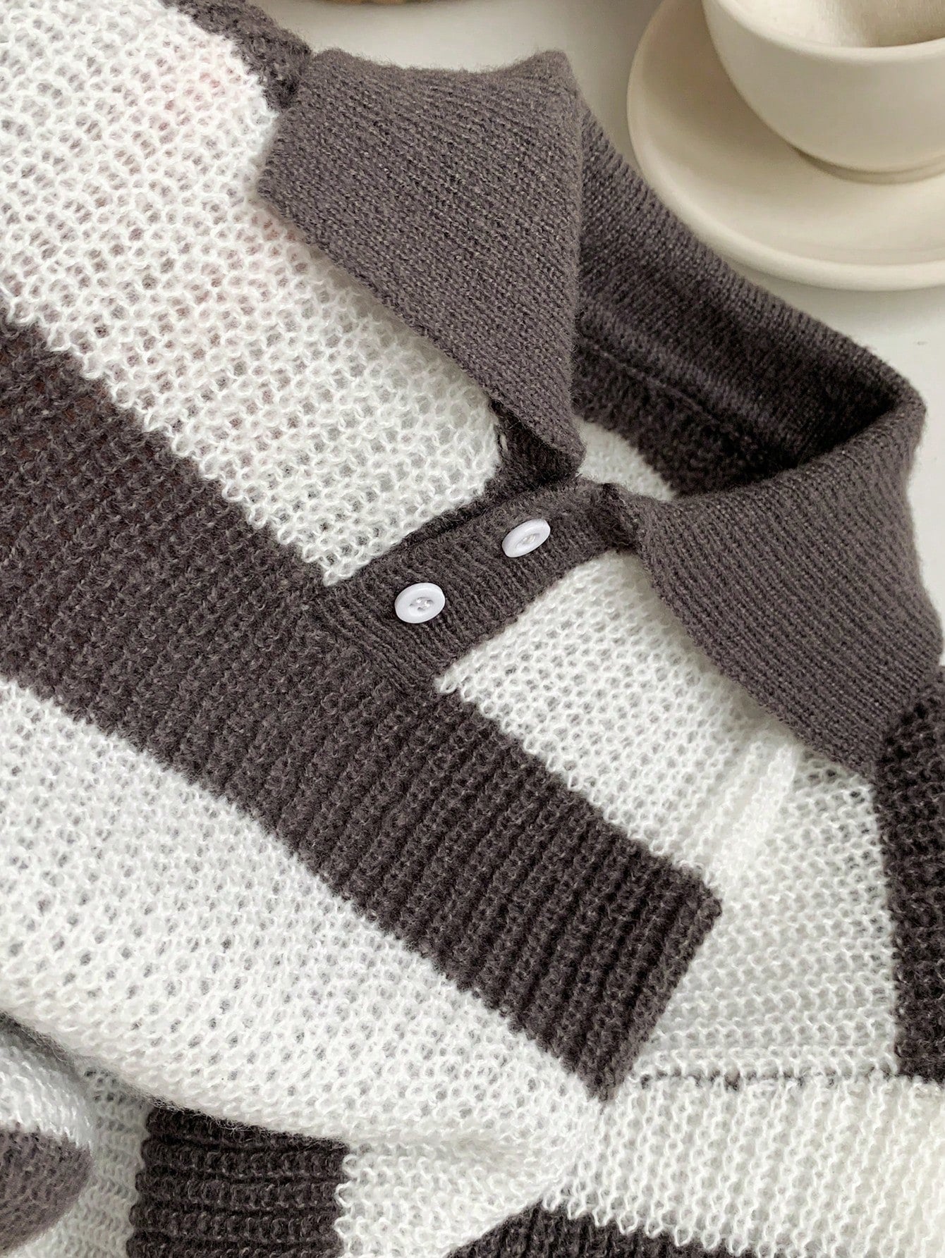 1 Piece Young Boy Casual College Comfortable Fashion Simple Practical All-Match Soft Comfortable Loose Striped Polo Sweater Suitable For Birthday Parties, Parties, Shows Suitable For School Back