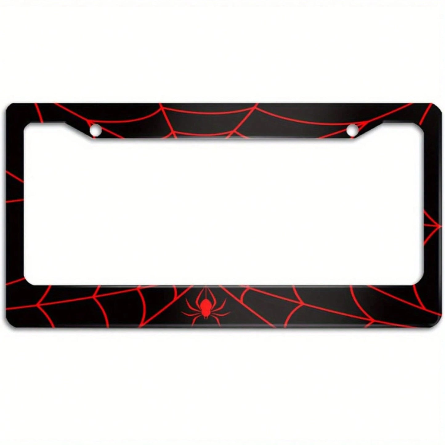 1 Piece, Metal License Plate Frame Featuring A Spiderweb Pattern; Includes 2 Mounting Holes And Screw Caps; Fits Standard US License Plates; Universal Design; An Ideal Exterior Car Accessory And Gift