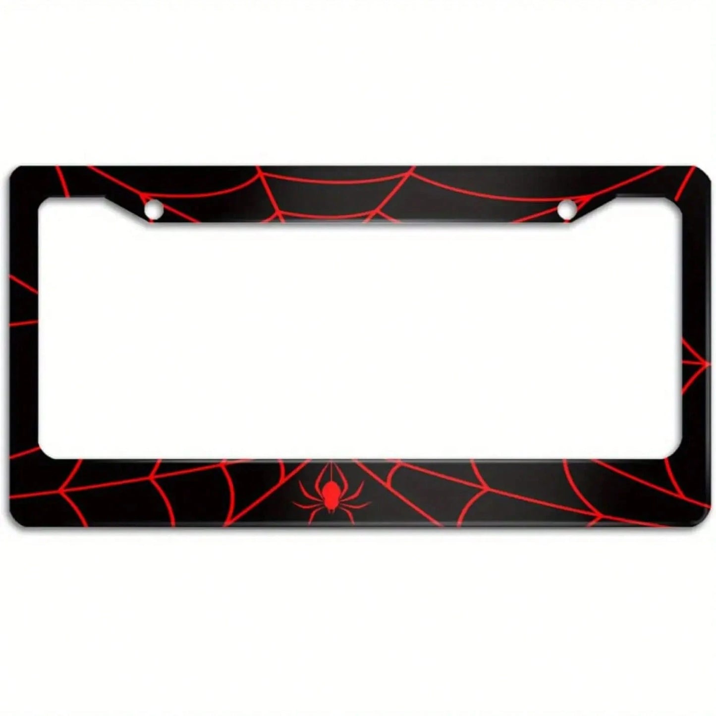 1 Piece, Metal License Plate Frame Featuring A Spiderweb Pattern; Includes 2 Mounting Holes And Screw Caps; Fits Standard US License Plates; Universal Design; An Ideal Exterior Car Accessory And Gift
