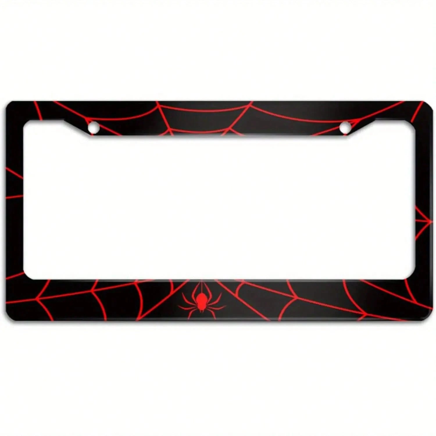 1 Piece, Metal License Plate Frame Featuring A Spiderweb Pattern; Includes 2 Mounting Holes And Screw Caps; Fits Standard US License Plates; Universal Design; An Ideal Exterior Car Accessory And Gift