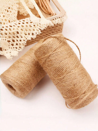 1 Roll 100m Yellow Hemp Rope, Hemp Rope For Retro Packaging, Labels, Photos, Gifts, Tags, Garden, Gift Wrapping Use, DIY Jewelry Decoration Retro Braided Rope, Hang Tags, Binding Rope, Wedding Decor,