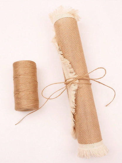 1 Roll 100m Yellow Hemp Rope, Hemp Rope For Retro Packaging, Labels, Photos, Gifts, Tags, Garden, Gift Wrapping Use, DIY Jewelry Decoration Retro Braided Rope, Hang Tags, Binding Rope, Wedding Decor,