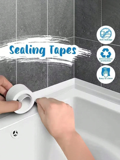1 Roll Of Waterproof White PVC Self-Adhesive Tape-Perfect For Bathroom, Sink & Kitchen-Super Strong Stickiness! Home Bathroom Decor Fall Decor Back To School