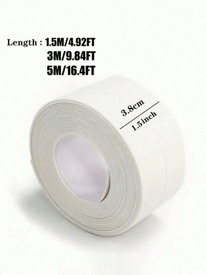 1 Roll Of Waterproof White PVC Self-Adhesive Tape-Perfect For Bathroom, Sink & Kitchen-Super Strong Stickiness! Home Bathroom Decor Fall Decor Back To School
