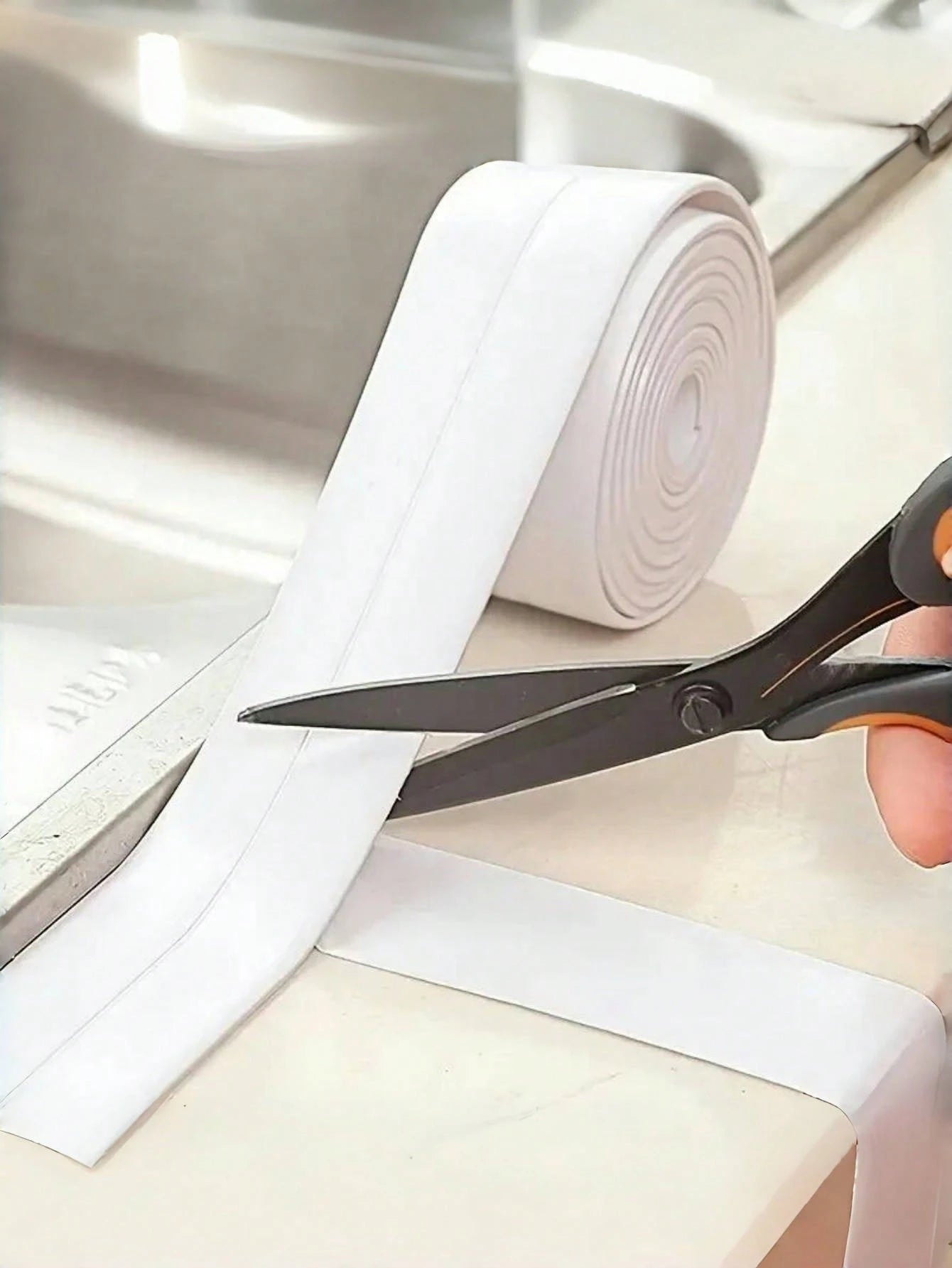 1 Roll Of Waterproof White PVC Self-Adhesive Tape-Perfect For Bathroom, Sink & Kitchen-Super Strong Stickiness! Home Bathroom Decor Fall Decor Back To School