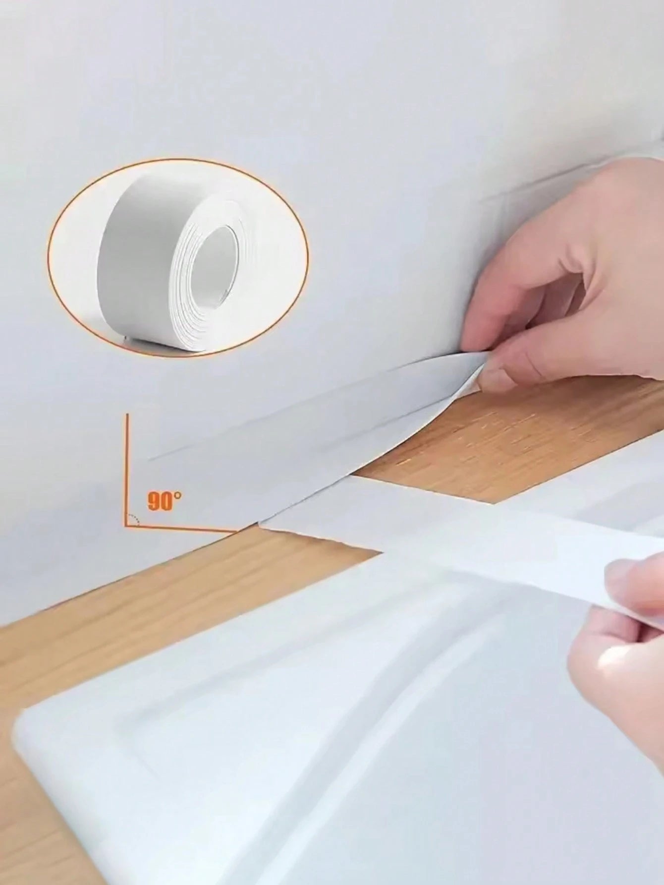 1 Roll Of Waterproof White PVC Self-Adhesive Tape-Perfect For Bathroom, Sink & Kitchen-Super Strong Stickiness! Home Bathroom Decor Fall Decor Back To School